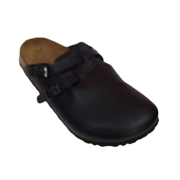 Birkenstock Shoes - Birkenstock slides Boston type clog double buckle W7 M6 Navy Blue